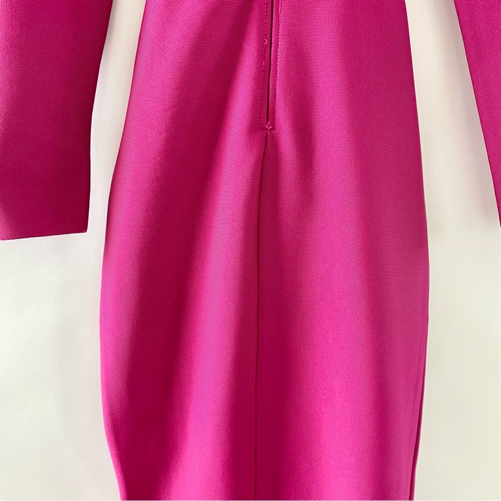 NWT AKIRA Cut Out Bandage Long Sleeve Midi Dress Dark Pink Small - Picture 11 of 16